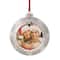 3.25" Silver-Plated Photo Frame Christmas Ornament with European Crystals